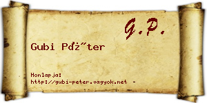 Gubi Péter névjegykártya