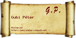 Gubi Péter névjegykártya