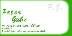 peter gubi business card